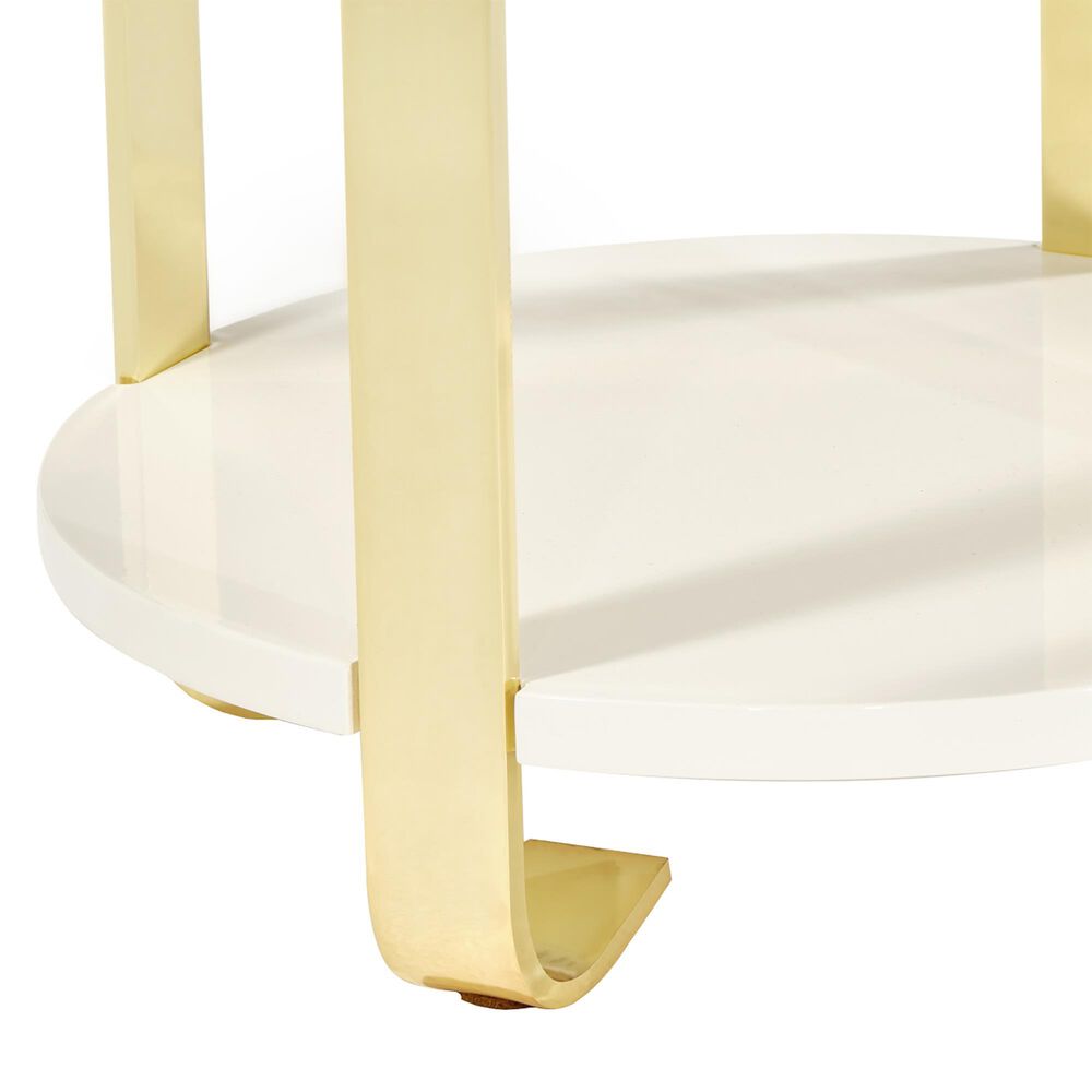Vista Haus Ariana Chairside End Table in Gold and White, , large
