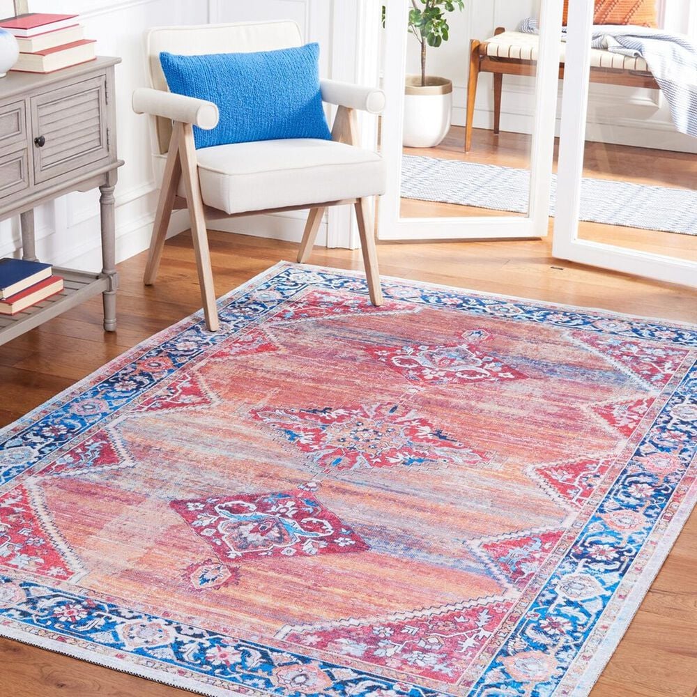 Safavieh Serapi 6&#39;7&quot; x 9&#39; Rust and Navy Area Rug, , large