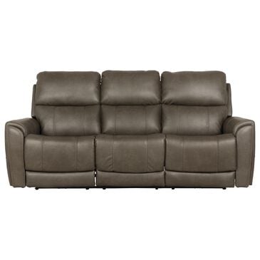 Flexsteel Carter Power Reclining Sofa with Console and Power Headrests and Lumbar in Gray, , large