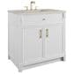 James Martin Bellshire 36" Single Bathroom Vanity in Bright White with 3 cm Siberian Silestone Top and Rectangular Sink, , large
