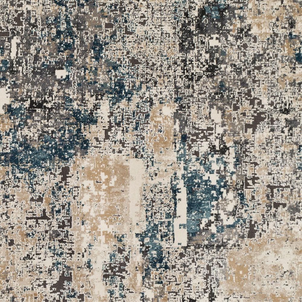 Surya Pune PUN-2301 Tan, Charcoal, Light Beige, Dark Brown, Black, Deep Teal and Sky Blue 2&#39; x 2&#39;11&quot; Area Rug, , large