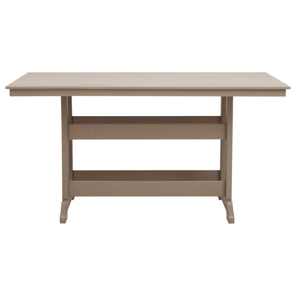 Ashley Seacliff Beach 7-Piece Patio Counter Height Dining Set in Medium Brown, , large