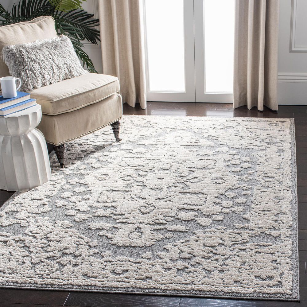 Safavieh Martha Stewart Lucia Shag MSR0739A 4&#39; x 6&#39; White and Light Grey Area Rug, , large