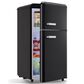 HOMLUX 3.5 Cu. Ft. Top Freezer Refrigerator with Dual Doors and Adjustable Shelves in Black, , large
