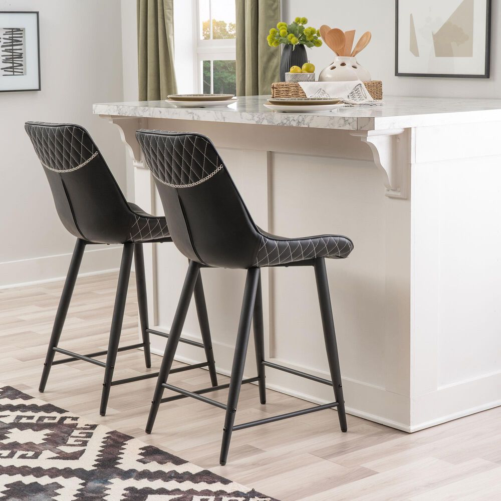 Linon Home Decor Elder 24" Counter Stool in Black, , large
