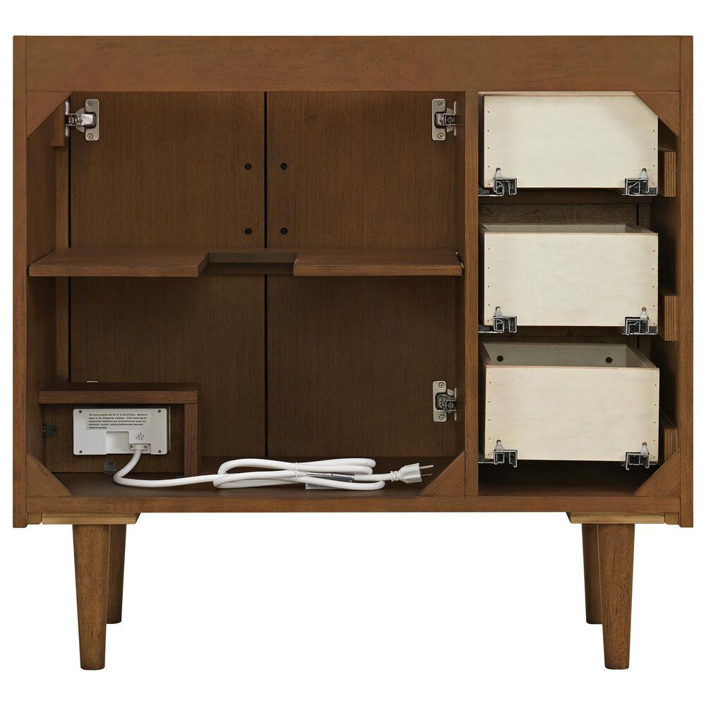 37B Mertola 36" Single Bathroom Vanity Cabinet in Dark Maplewood with White Composite Stone Top and Backsplash, , large