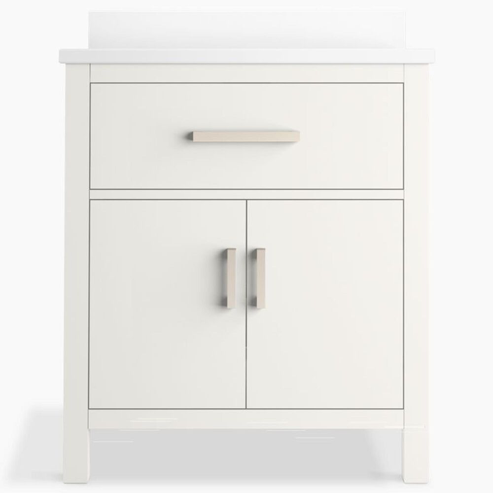 Kohler Kresla 30" Single Bathroom Vanity in White with 3 cm White Quartz Top and Rectangular Sink, , large