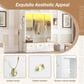 HOMLUX 9-Hook Hall Tree with 3-Cabinet in White and Natural, , large