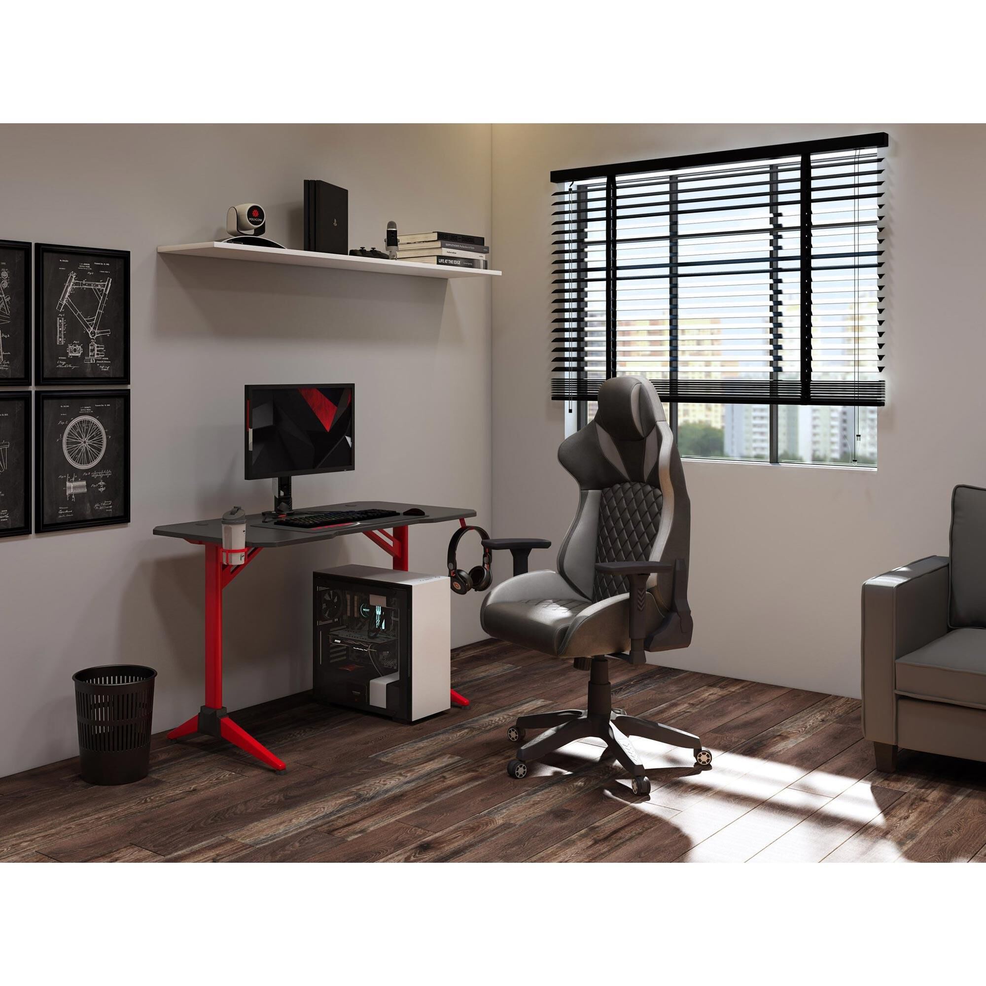 CorLiving Reaper Gaming Chair in Black and Grey NFM
