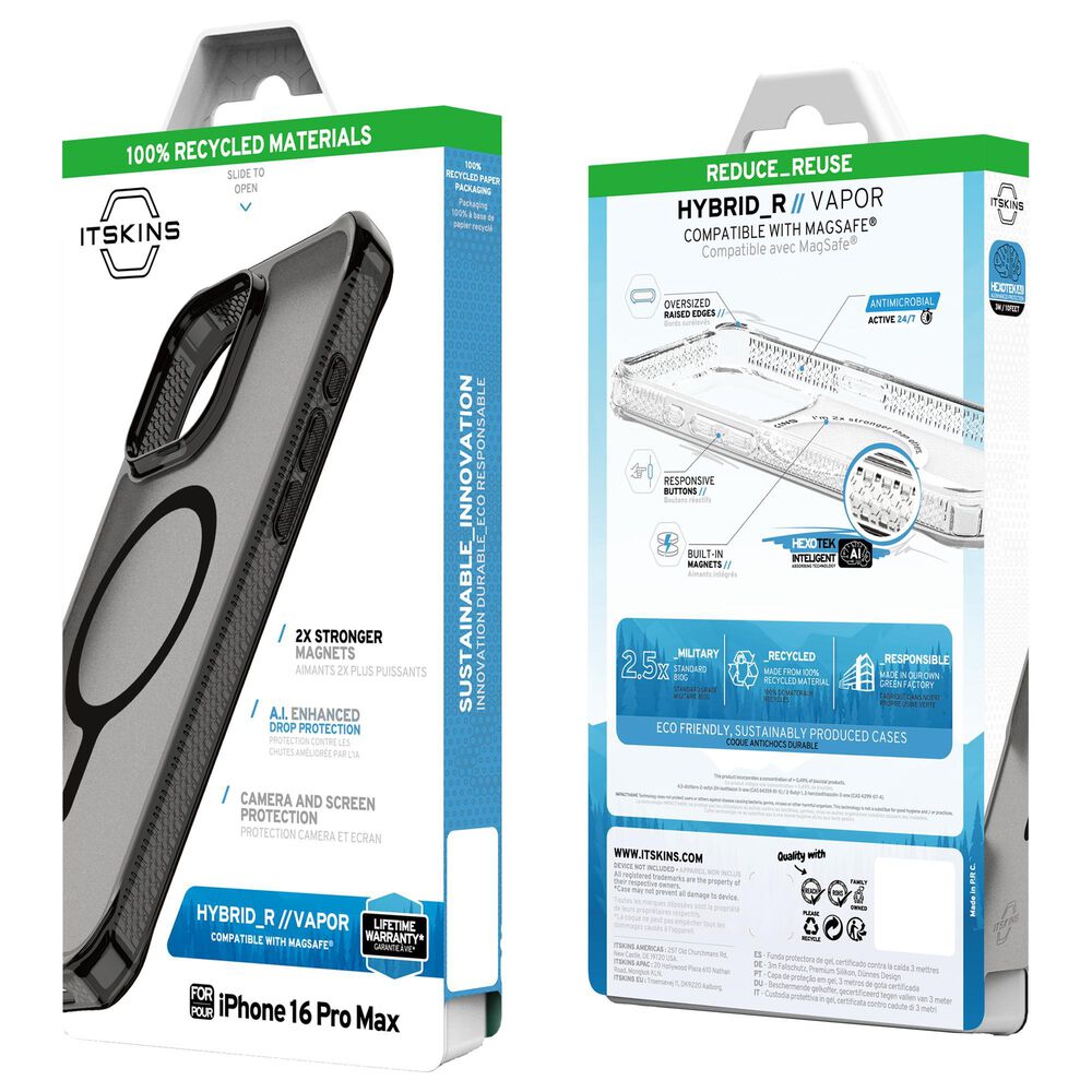ITSkins Hybrid R Vapor MagSafe Case for Apple iPhone 16 Pro Max in Smoke, , large