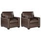 Italiano Furniture Dalton Accent Chair in Brown Chestnut (Set of 2), , large