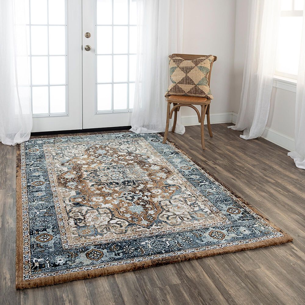 RIZZY Elite 10&#39; x 13&#39; Brown and Denim Area Rug, , large