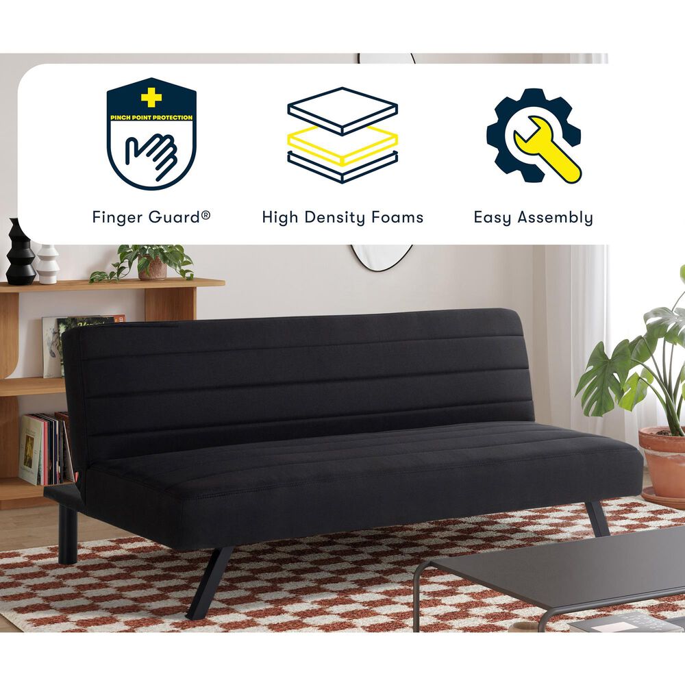 Lifestyle Solutions Dakota Convertible Sofa in Black, , large