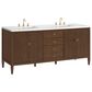 James Martin Vanities Myrrin 72" Double Vanity in Mid-Century Walnut with 3 cm White Zeus Quartz Top, , large