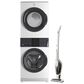 Electrolux 4.4 Cu. Ft. Front Load Washer and 8 Cu. Ft. Electric Dryer Stack Laundry with Satin White Cordless 2-in-1 Vacuum in White, , large