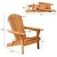 Furniture of America Raye Folding Patio Adirondack Chair in Natural, , large