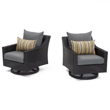 RST Brands Deco Sunbrella Patio Motion Club Chair in Charcoal Grey (Set of 2), , large