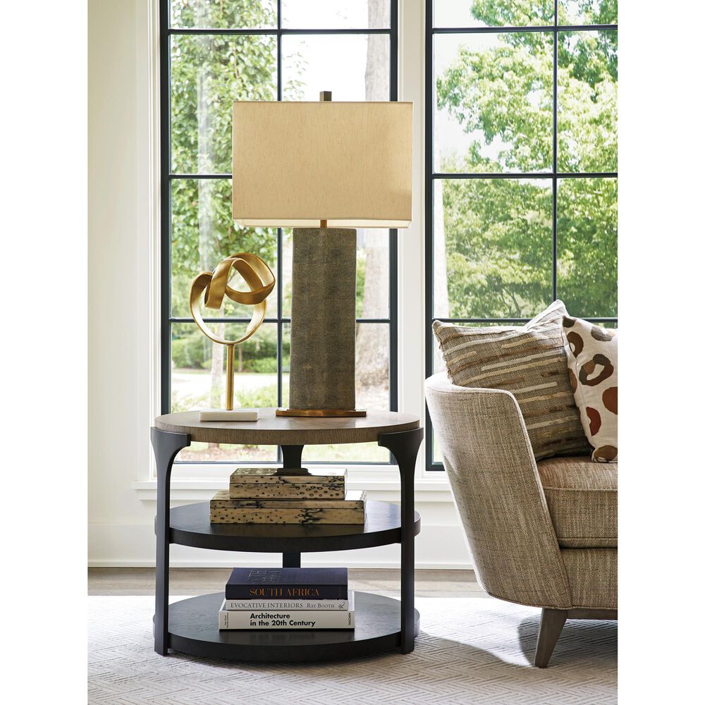Lexington Furniture Zanzibar Kenya 2-Shelf End Table in Medium Taupe, Deep Espresso and Dark Umber, , large