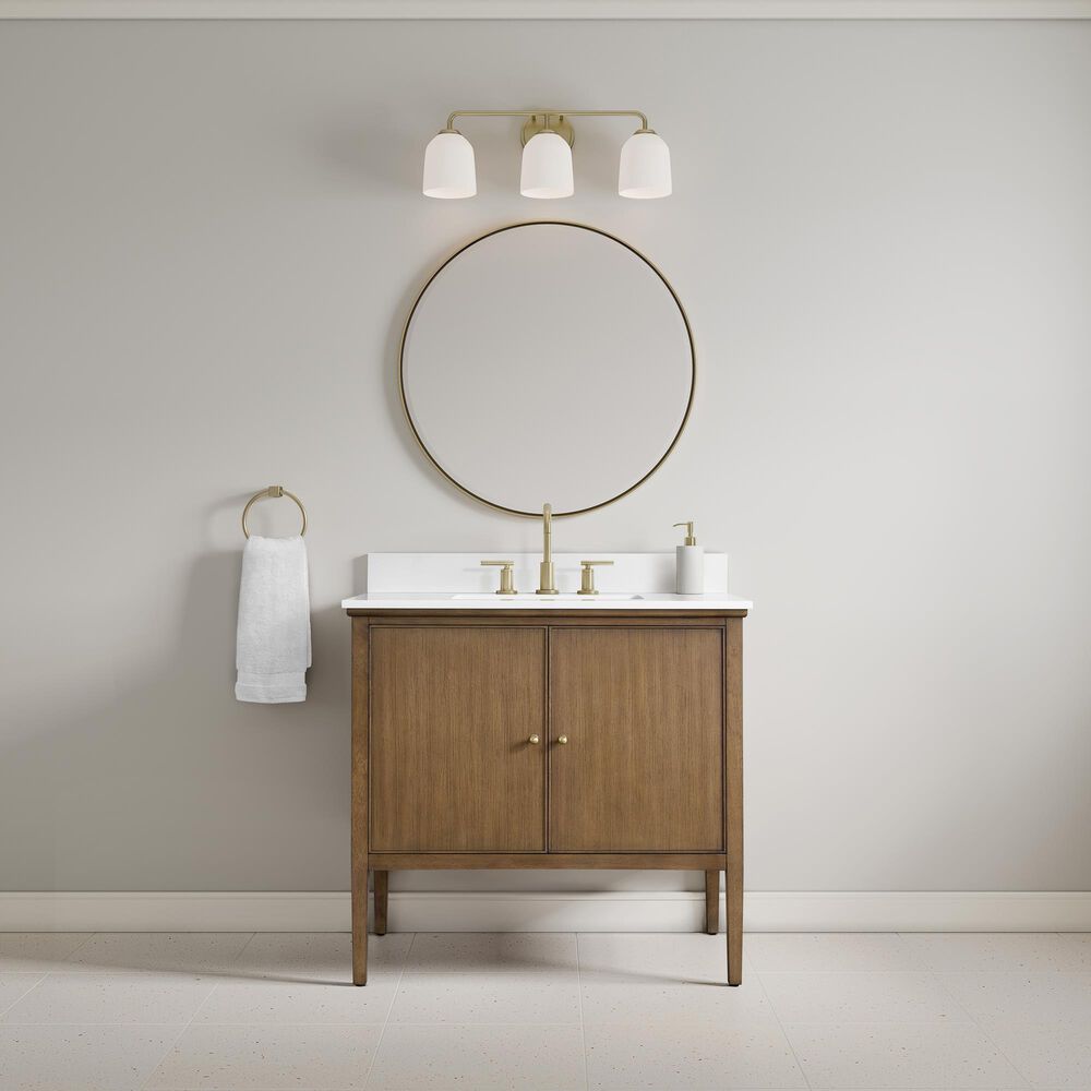 37B Heston 36" Single Bathroom Vanity in Kona with White Composite Stone Top and Backsplash, , large