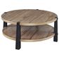 Ashley Ridgester Round Coffee Table in Light Brown and Matte Black, , large