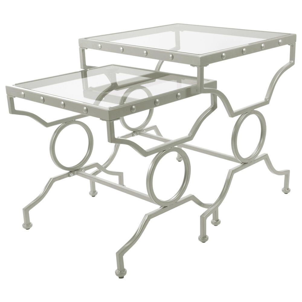 Monarch Specialties Nesting Table in Silver (Set of 2), , large