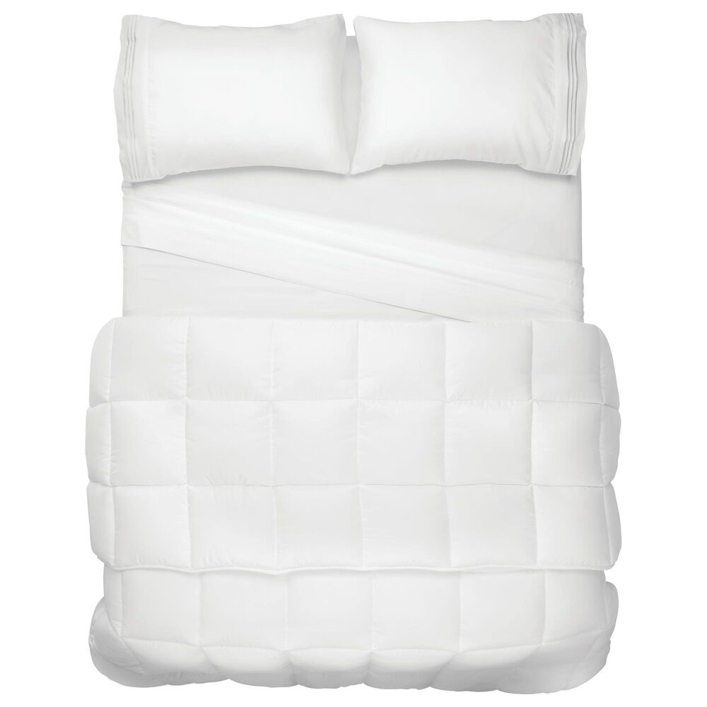 mDesign Twin/Twin XL Quilted Comforter Duvet Inserts in White NFM