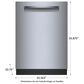 Bosch 500 Series 24" Smart Built-In Dishwasher with 3rd Rack in Stainless Steel, , large