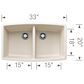 Blanco Performa 33" Equal Double Bowl Kitchen Sink in Soft White, , large