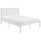 Hearth and Haven Eastern King Platform Bed with Faux Cane Panel Headboard in White, , large