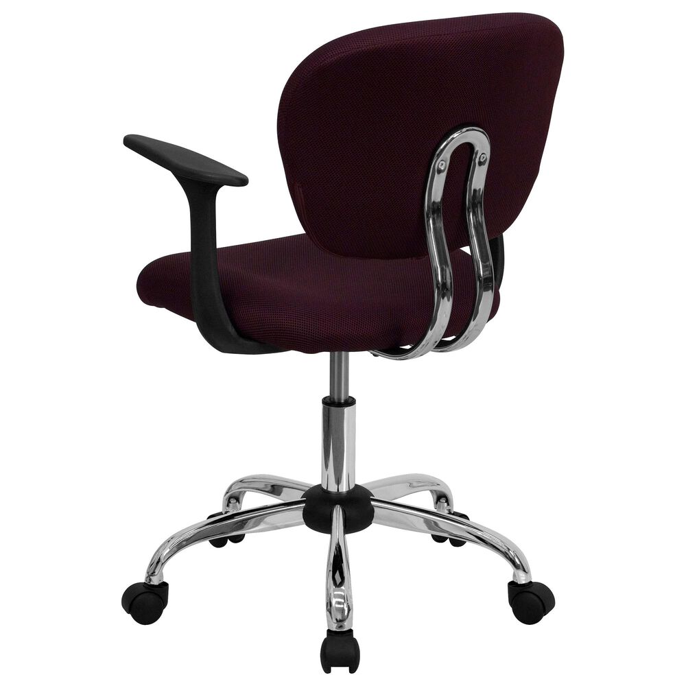 Flash Furniture Swivel Task Chair in Burgundy, , large