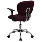 Flash Furniture Swivel Task Chair in Burgundy, , large