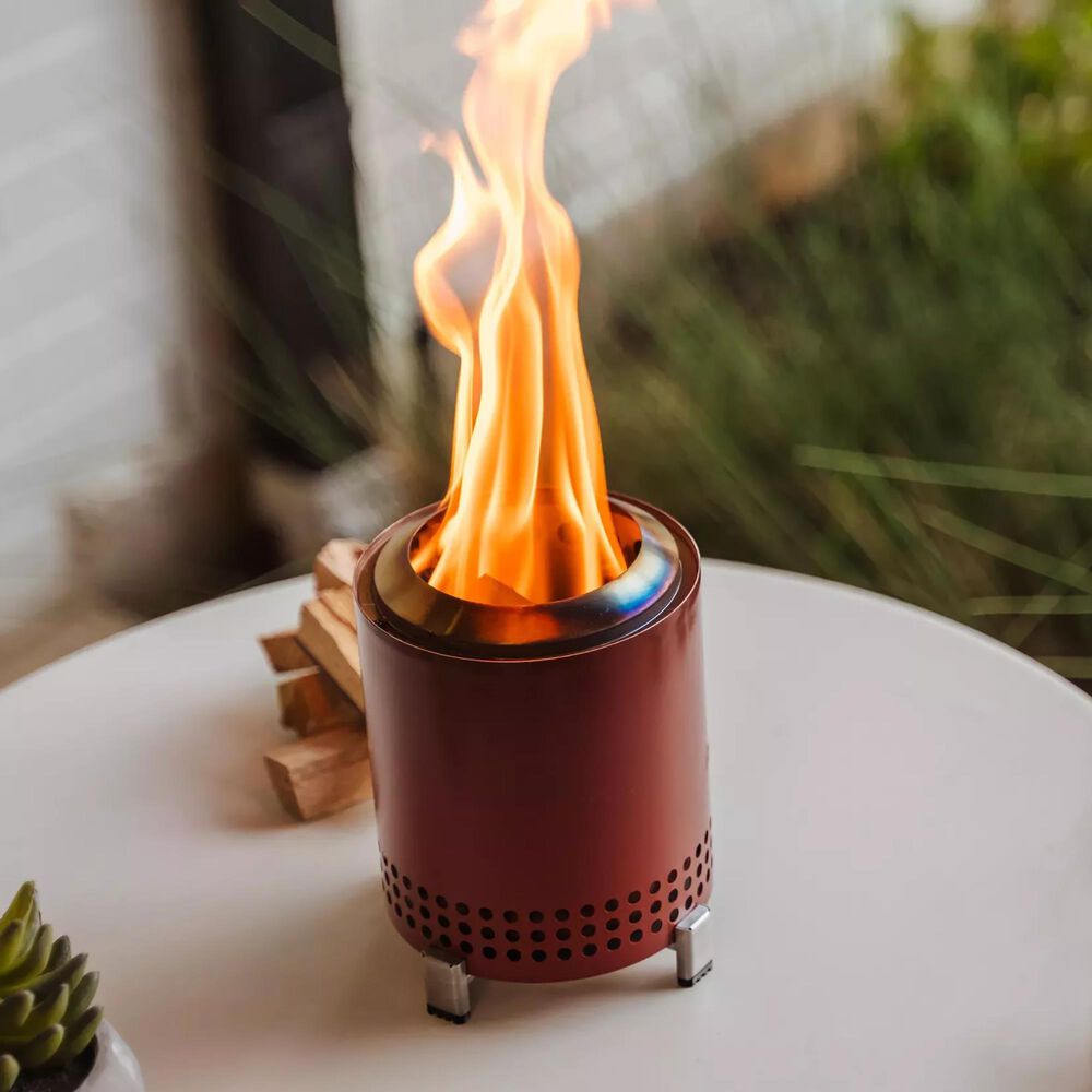 SoloStove Mesa Tabletop Fire Pit with Stand in Mulberry and Stainless Steel  | NFM