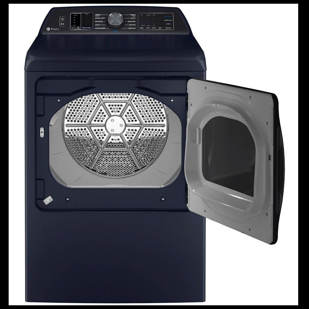 GE Profile 7.3 Cu. Ft. Smart Front Load Gas Dryer with Steam and Washer Link in Sapphire Blue, , large