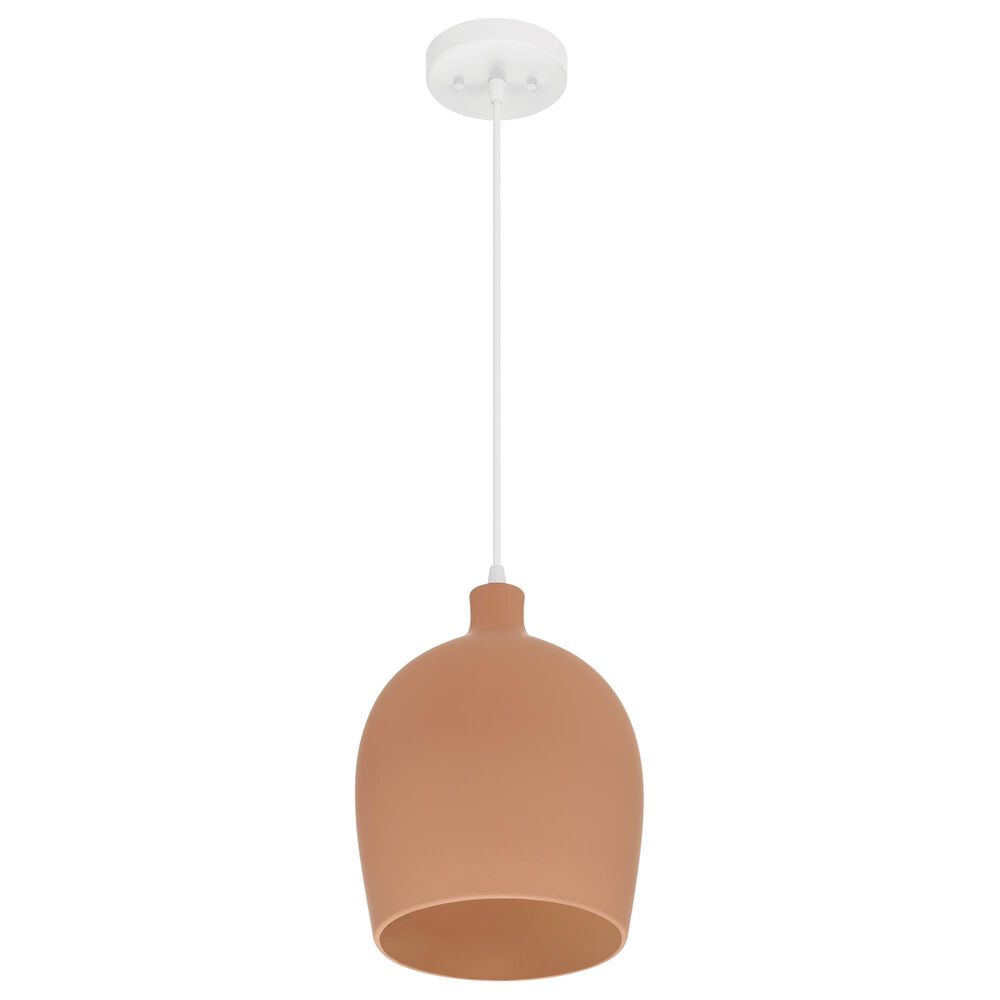 Creative Coop Sienna 1-Light Large Pendant with Terra Cotta Shape in White, , large