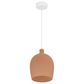 Creative Coop Sienna 1-Light Large Pendant with Terra Cotta Shape in White, , large