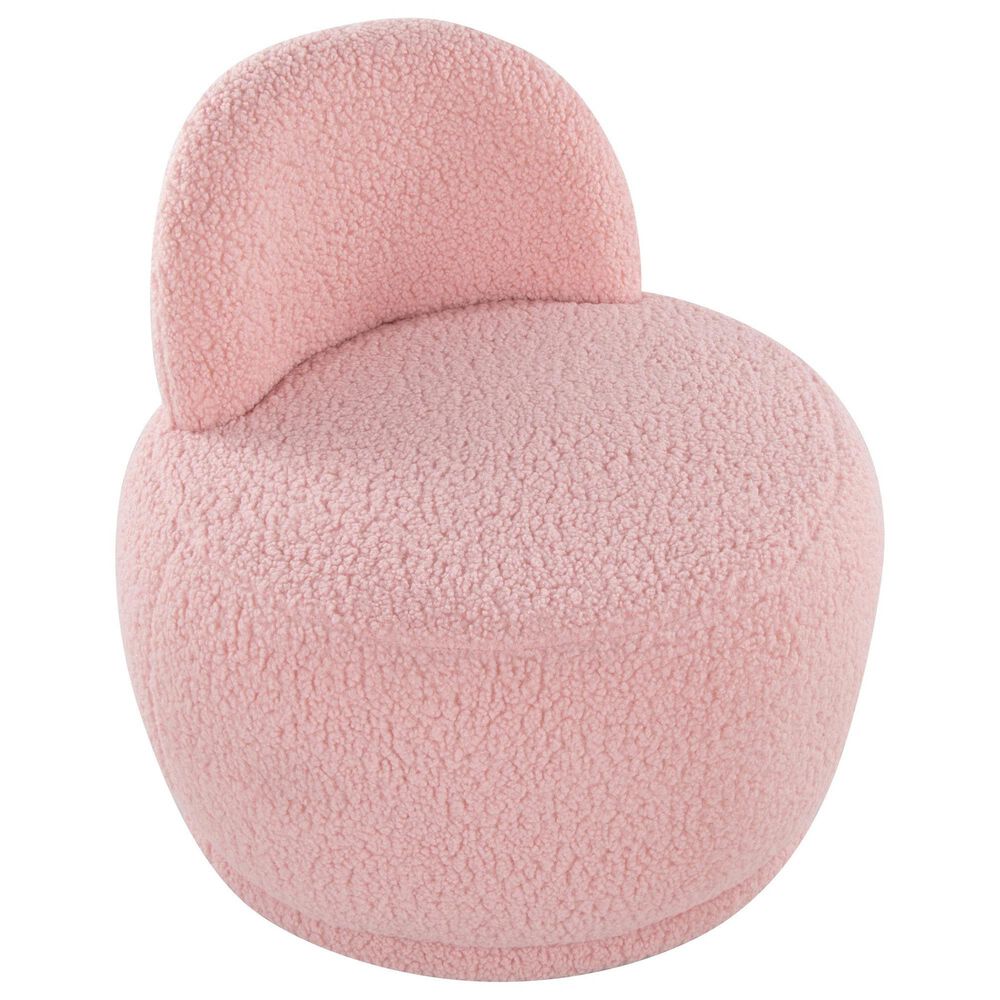 Lumisource Kimi Accent Chair in Pink Sherpa, , large