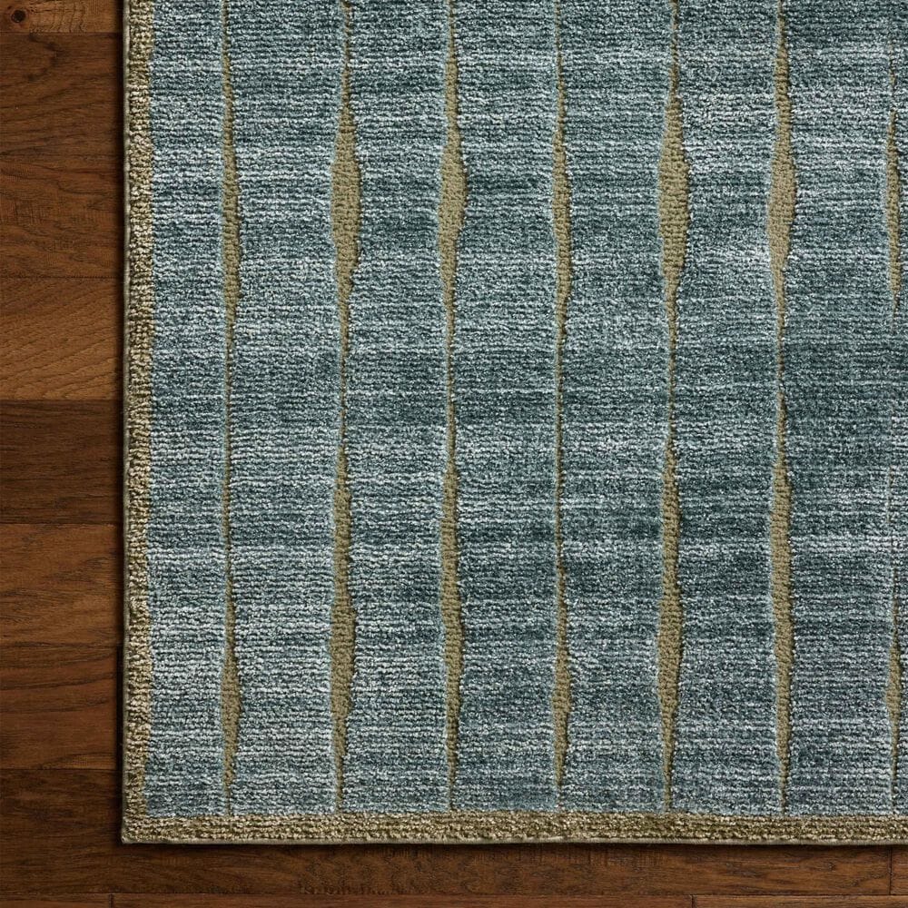 Chris Loves Julia x Loloi Calvin Ocean and Olive 5'3" Round Area Rug, , large