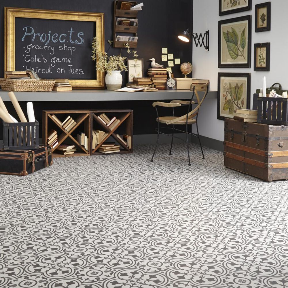 Mannington Deco Platinum Wrought Iron Luxury Sheet Vinyl, , large