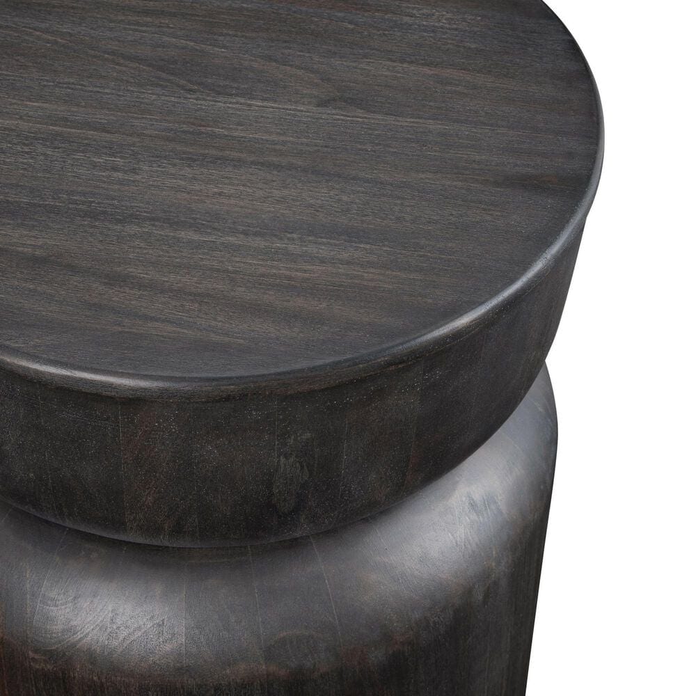 Slatehouse Rowan Round Accent Table in Black, , large