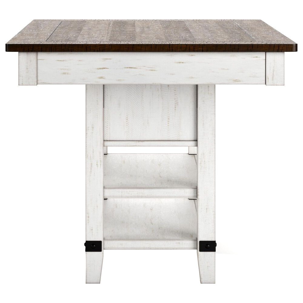 Ashley Valebeck 5-Piece Counter Height Dinning Set in Distressed Vintage White, Warm Brown and Black, , large