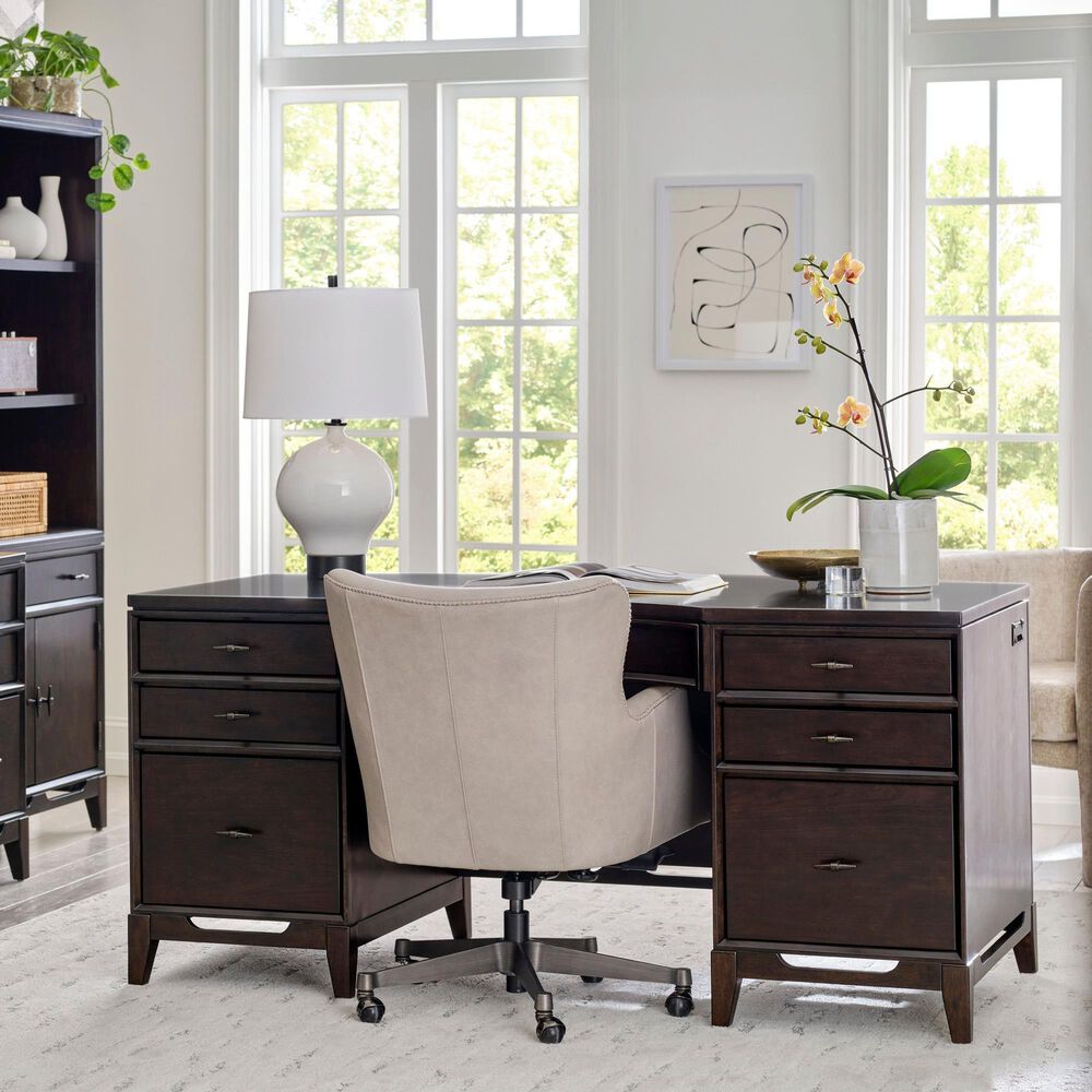 Riva Ridge Sutton Curved Executive Desk in French Roast, , large