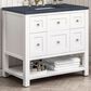 James Martin Vanities Breckenridge 36" Single Bathroom Vanity in Bright White with 3 cm Charcoal Soapstone Quartz Top and Rectangular Sink, , large