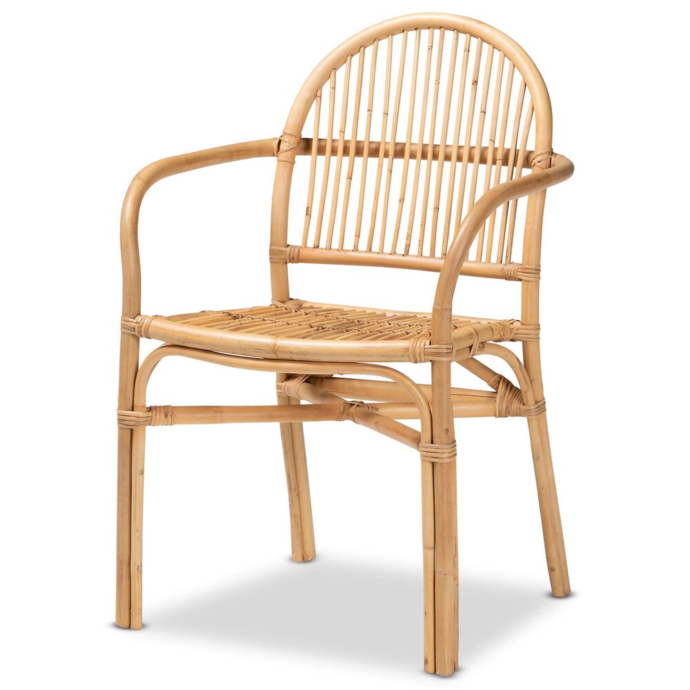 Baxton Studio Tugera Arm Chair in Natural Brown, , large