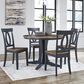 Ashley Landocken Round Dining Table in Light Brown and Dark Slate Blue - Table Only, , large
