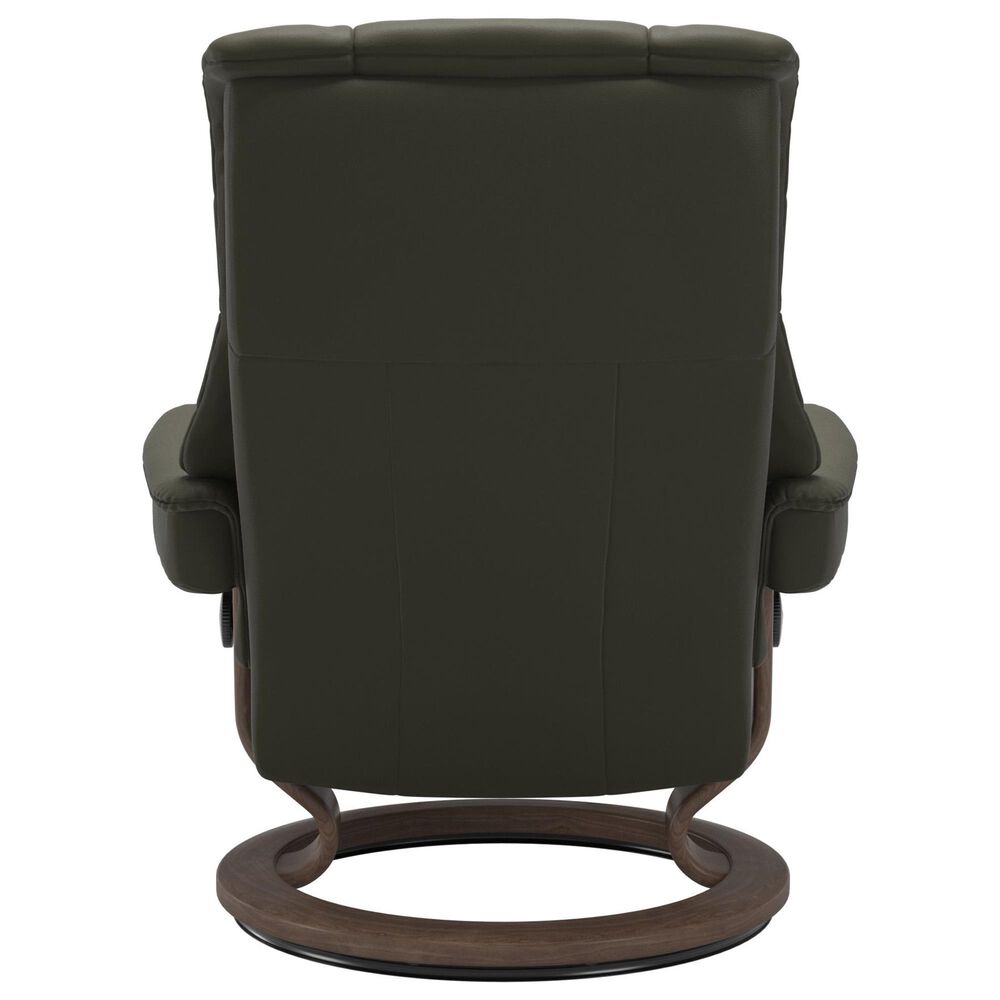 Stressless Mayfair Medium Chair and Ottoman in Paloma Dark Olive, , large