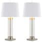 LumiSource Glacier Glass Table Lamp in Clear and Brushed Nickel (Set of 2), , large