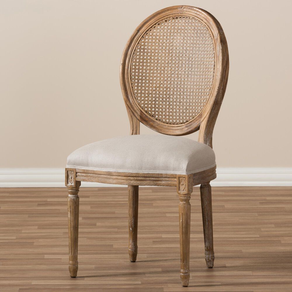 Baxton Studio Adelia Side Chair in Weathered Oak, , large