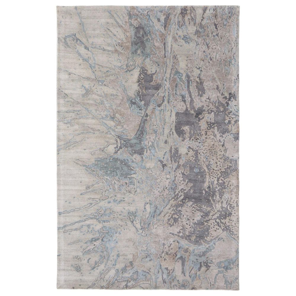 Feizy Zarah 9" x 12" Gray and Blue Area Rug, , large