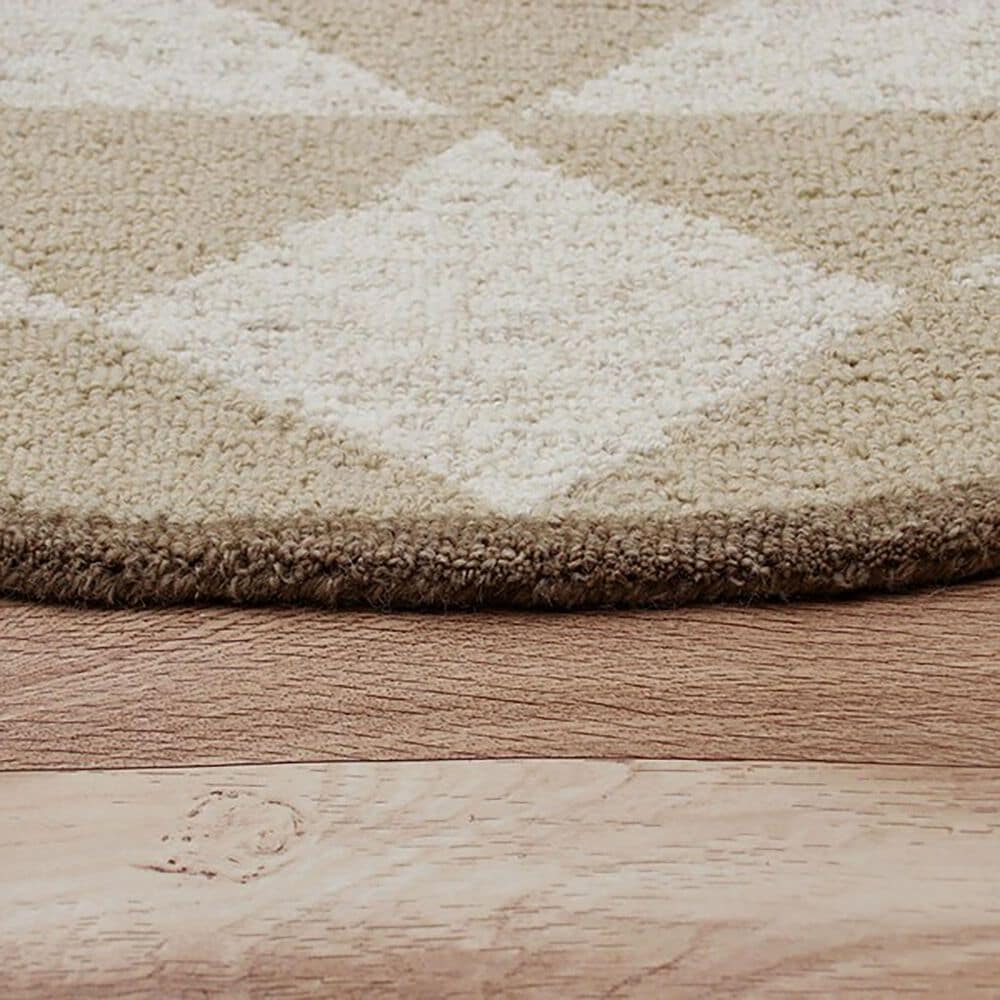 L&amp;R Resources Sinuous Rustic Southwest Geometric 4&#39; Round Brown, Tan and Cream Area Rug, , large