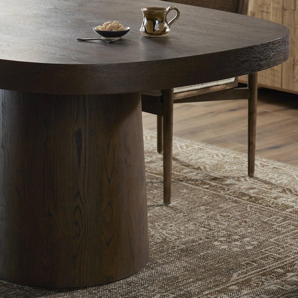 Four Hands Valen Dining Table in Rustic Brown Oak Veneer - Table Only, , large
